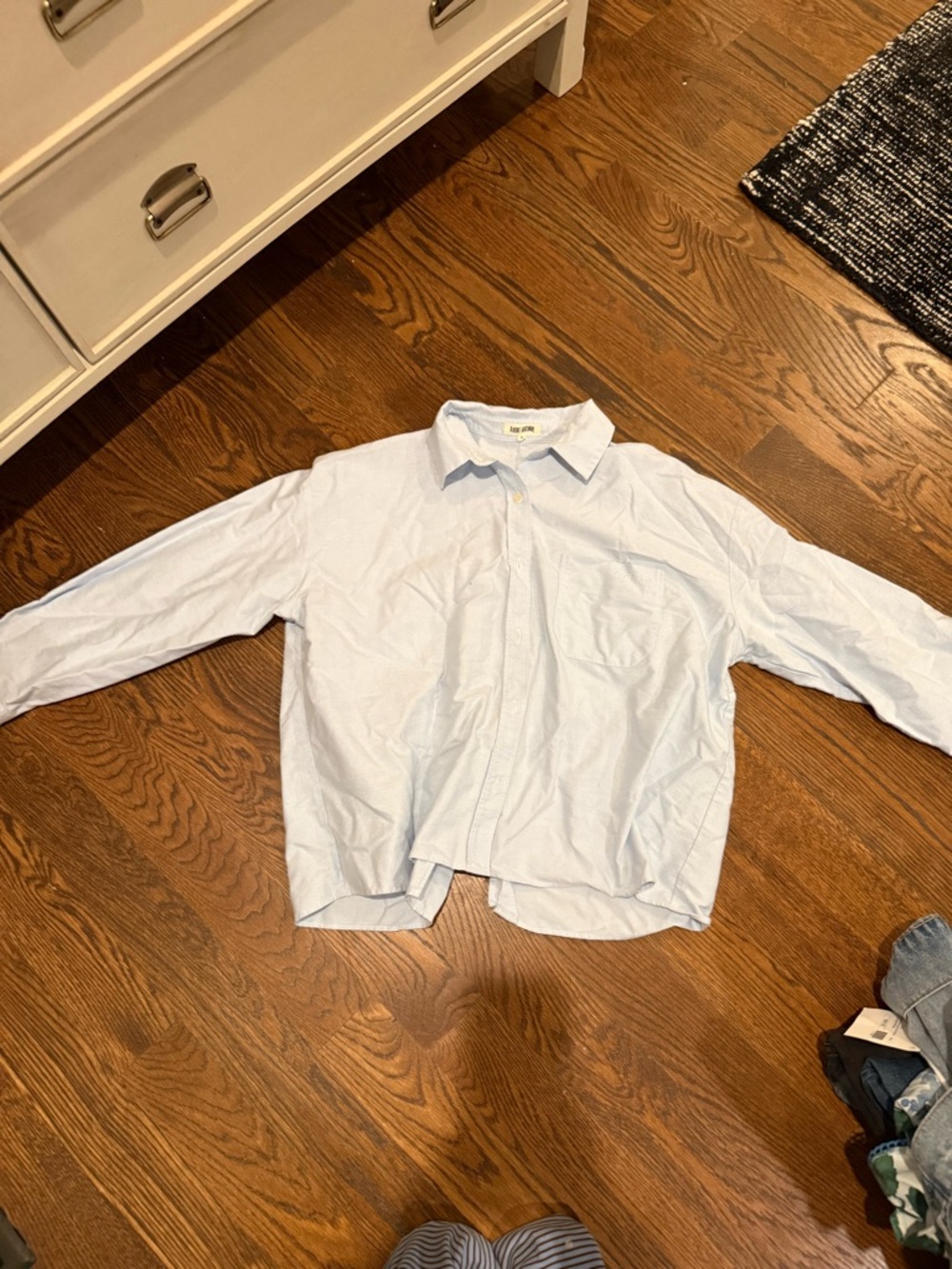 Djerf Avenue Pale Blue Casual Button-Down Shirt